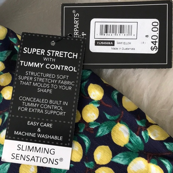 NWT Counterparts super stretch Slimming Sensation lemon design pull on shorts - Picture 4 of 9